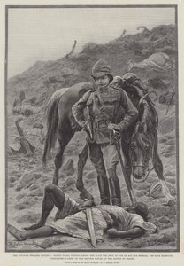 O avanço para Dongola, Slain Pasha, encontrando entre os mortos o corpo de um de seus velhos amigos, o emir Hammuda, comandante em chefe das forças dervixes na Batalha de Ferket.